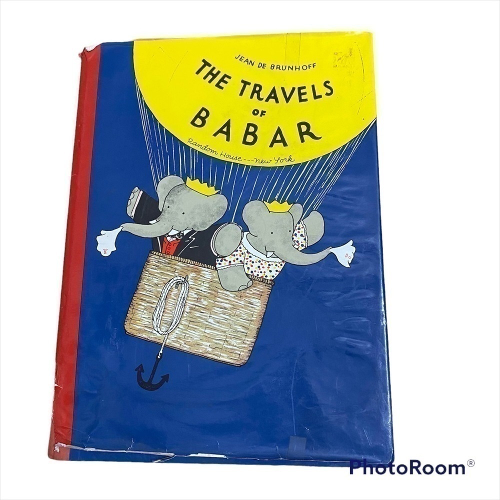 Vintage The Travels of Babar Hardcover Book Large Blue Children’s